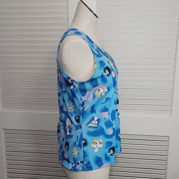 Terry Cycling  Sleeveless Jersey Faces Print Back Pockets - Picture 9 of 11